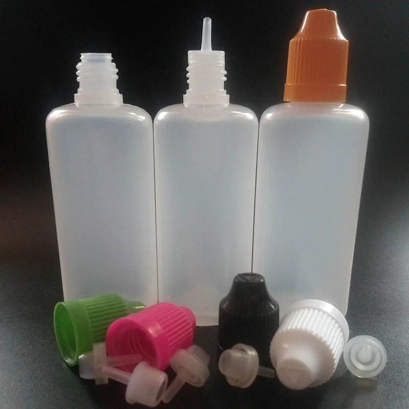 600pcs PE 60ml plastic Dropper Bottles empty Long Thin Dropper Tips E Liquid bottle with Childproof Cap for ELiquid Nail Gel