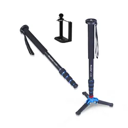 Manbily A-222 +M-1 Walking Stick Base Tripod 1650mm Alumninum Camera Unipod Monopod Flip Lock w/3 Legs Base Tripod For DSLR DV