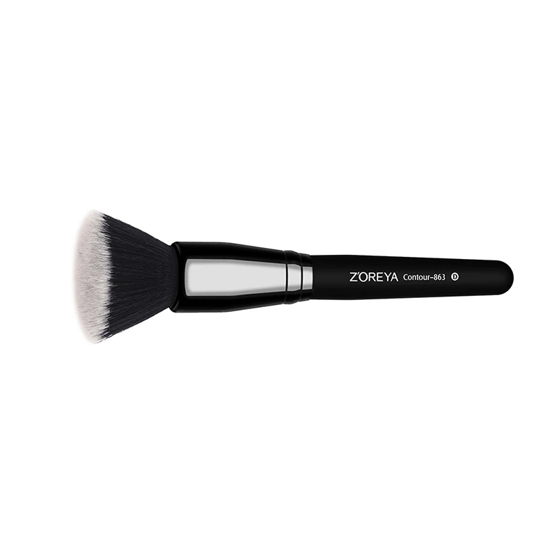 Zoreya Brand Super quality 1pcs Professional Flat Nylon Contour Brush Face Blending Blusher Makeup Brushes