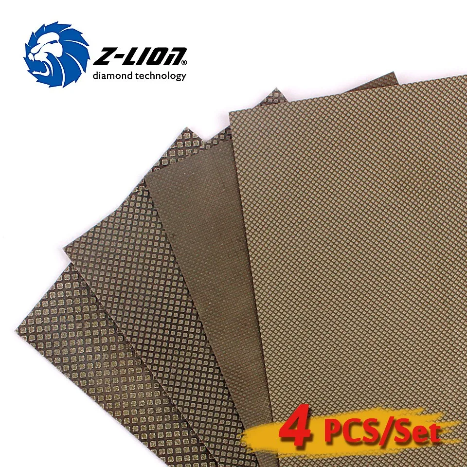 Z-LION Diamond Electroplated Polishing Sheet 120*180mm Cloth Back for Grinding of Stone Glass and Ceramic Hand polishing