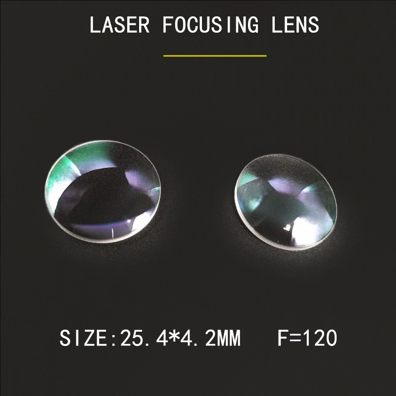 Weimeng 10 pcs 25.4*4.2mm F=120 laser focusing lenses JGS1 QUARTZ 1064nm Plano-convex Focus mirrors For Fiber Laser Cutter