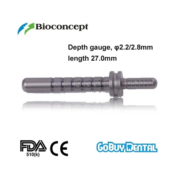 

Straumann Compatible Dental Implant Instruments Depth gauge,D2.2/2.8mm, L 27.0mm