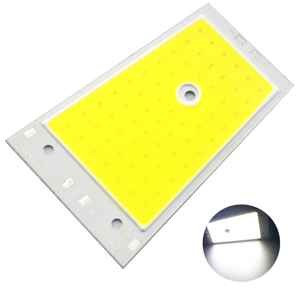 70mmx47mm LED COB Strip Flip chip High Light Source Module 10W DC6V 6500K white COB chip bulb lamp for Wall Lamp  House Light