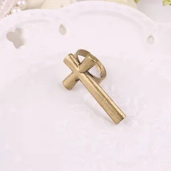 LUBOV Personality Statement Gold Color Metal Cross Finger Ring Punk Style Women Christian Jewelry 2019 New