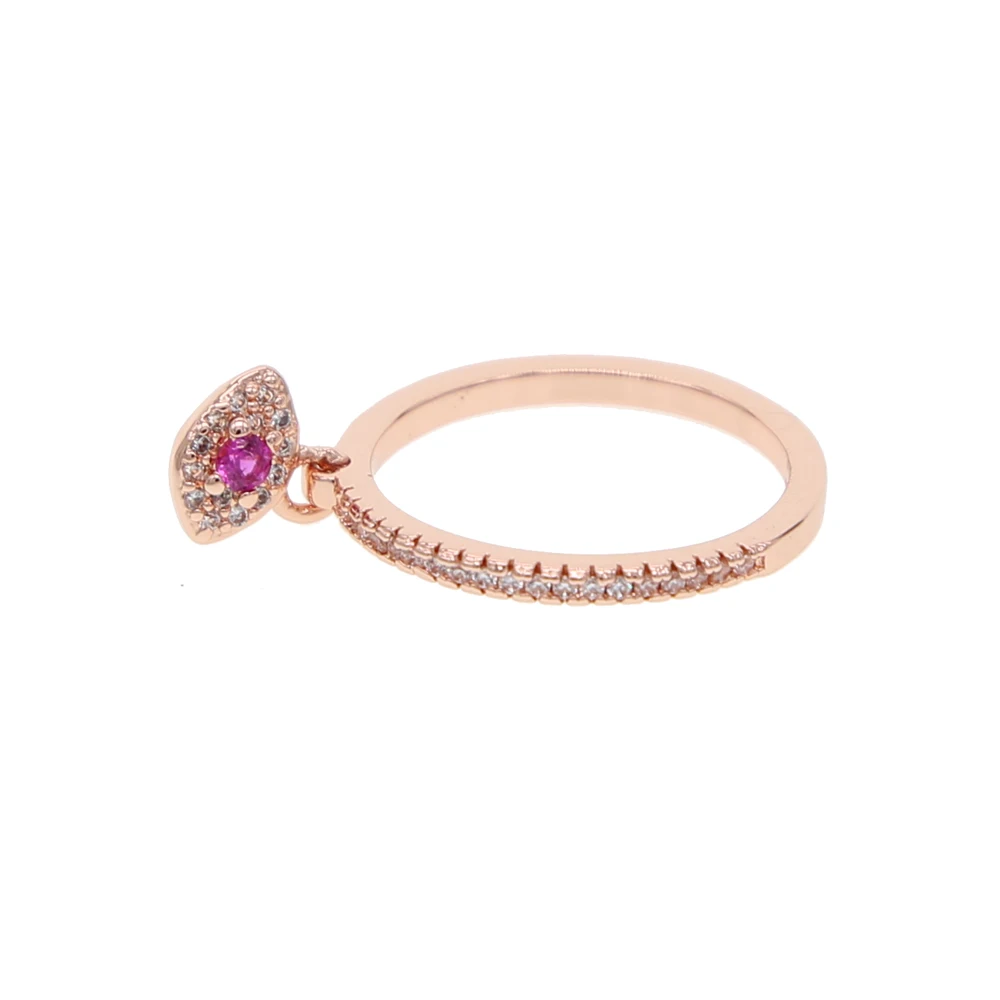 ring for women 2019 latest new design evil eye charm delicate minimal cz band simple minimal cute stacking rings