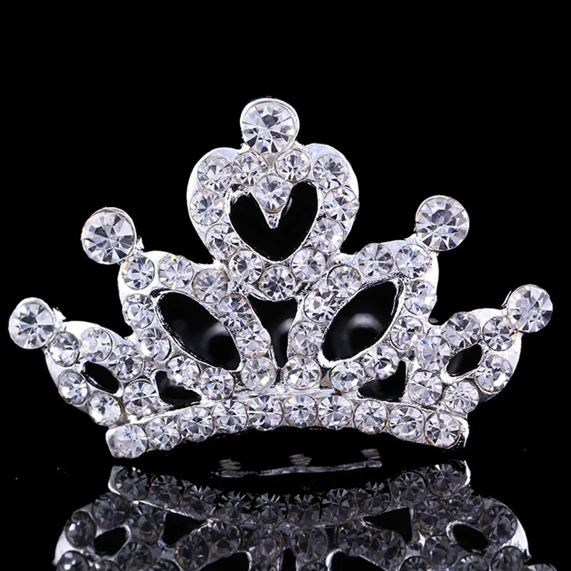 Shiny Rhinestone Hair Clip Small Girls Diadem Crown Tiara Children Head Hair Jewelry Accessories for Hair Ornaments Baby Hairpin