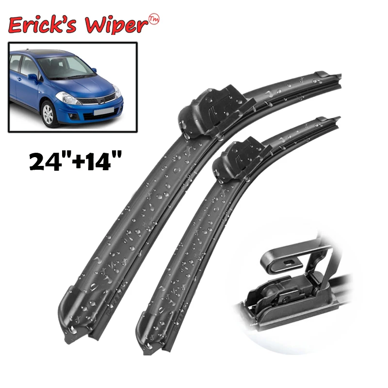 Erick\'s Wiper LHD Front Wiper Blades For Nissan Tiida C11 2004 - 2012 Windshield Windscreen Clean Window Car Rain Brush 24\