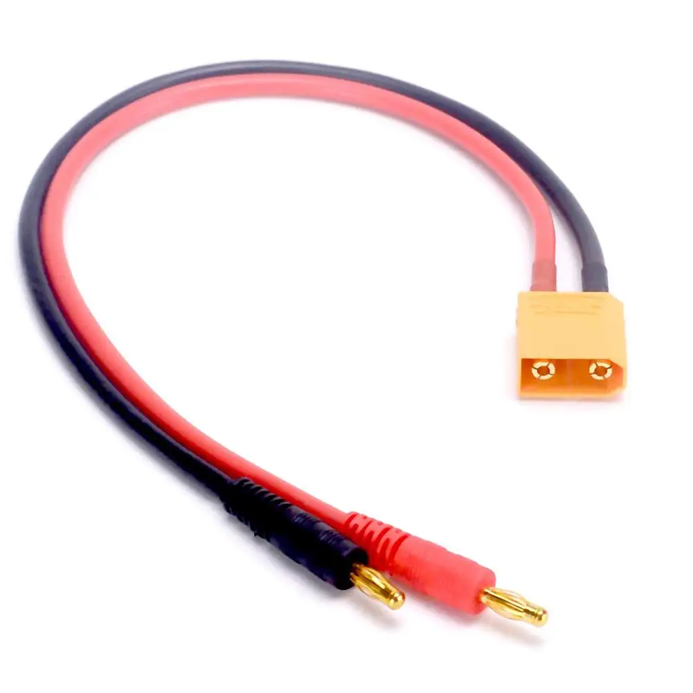 XT90 To 4mm Banana Plugs Battery Charge Cable Lipo Charger Lead 40cm 12AWG/14AWG for imax B6