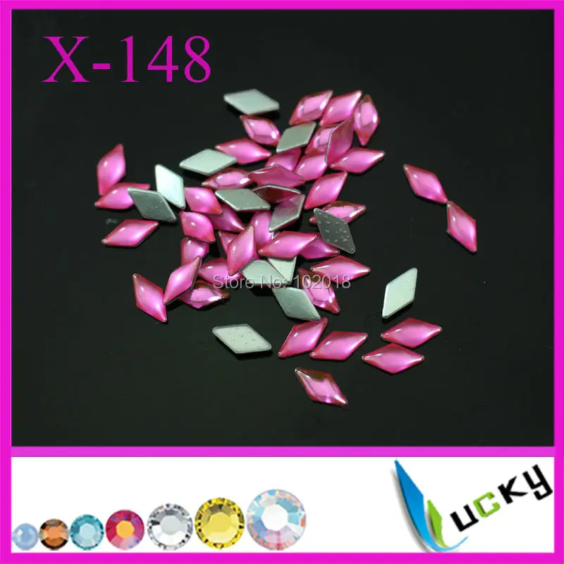 

4320pcs 3*6mm hot sell diamond shape hotfix epoxy pearl silver back