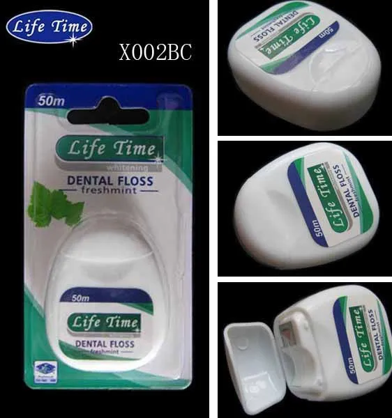 2 Dental flossers- Life Time Portable Round Gentle Glide Pro Health Freshmint Deep Teeth Clean Dental Floss for travel,White