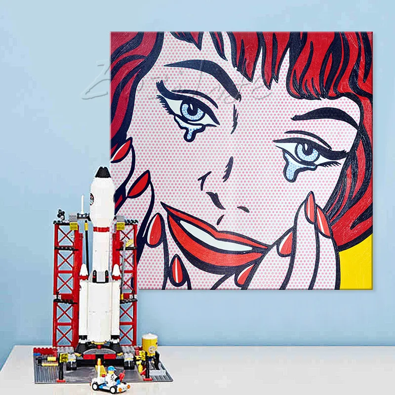 

Lichtenstein Pop Art Cartoon Oil painting on canvas Hand-painted Wall Art Picture for living Room Andy Warhol home decor 1