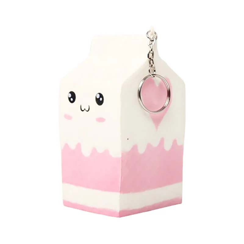 Squishy Milk Bottle/Can/Box Squeeze Soft Slow Rising Phone Key Chain Strap Pendant Roll Squishes PU Cute Anti-stress Toys Gifts