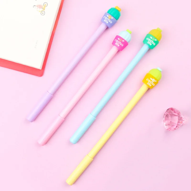 1 Pcs Creative Prickly Pear Potted Gel Pen Cartoon Neutral Pen Stationery Canetas Material Escolar Office School Supplies