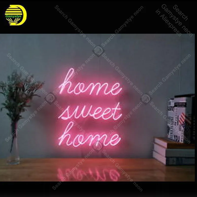 Home Sweet Home Neon Sign Glass Tube Handmade neon light Sign Recreation home Bedroom Iconic Sign Neon Light Decor Great GIfts