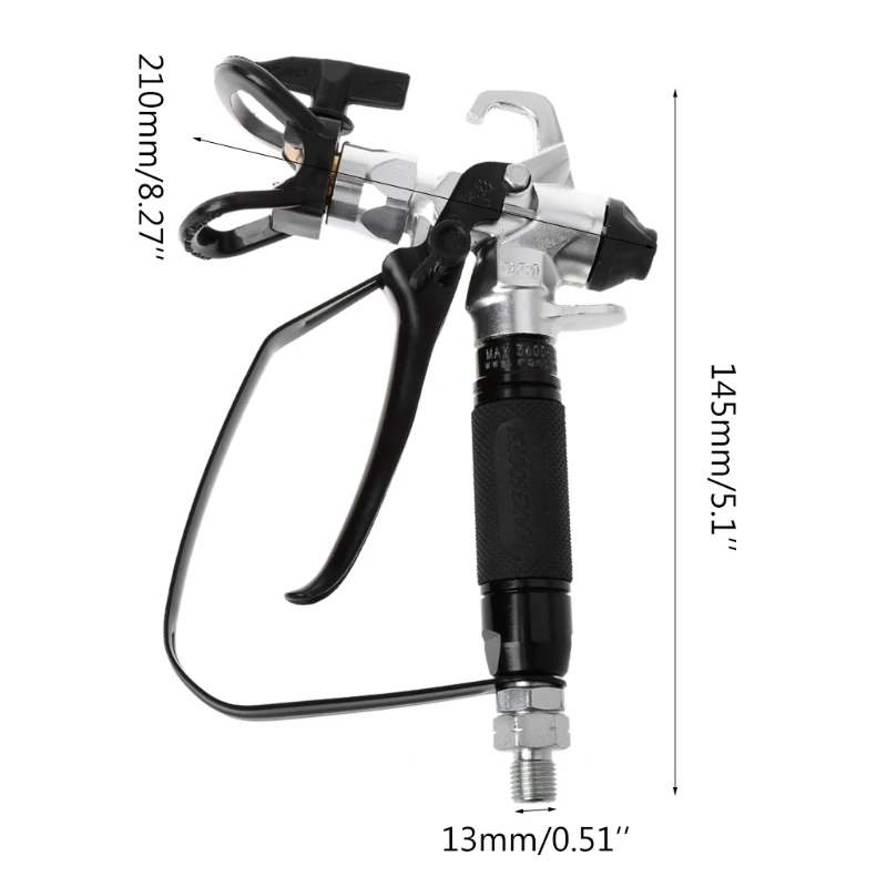 3600PSI Airless Paint Spray Gun For Wagner Sprayers With 517 Tip Nozzle Tools