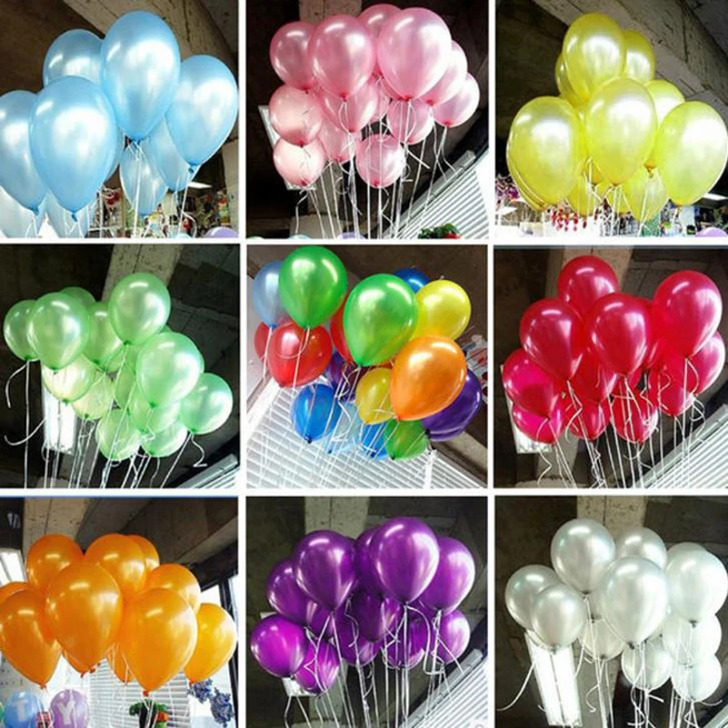 

New 100pcs/lot 10inch 1.2g/pcs Latex Balloons Helium Thickening Pearl Celebration Party Wedding Birthday decoration Balloon