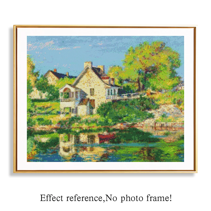 Diamond Embroidery Landscape Handmade Diamond Painting Village Needlework Mosaic Cross Stitch Home Decor