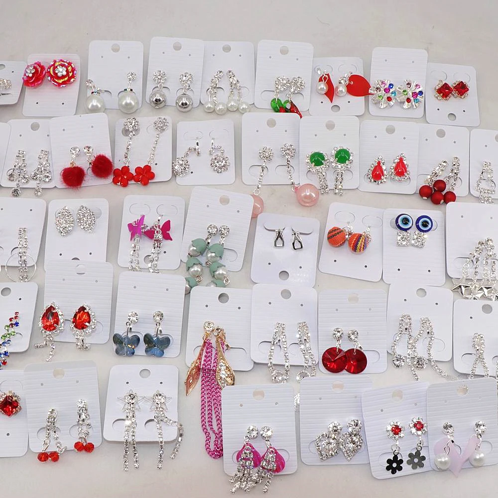 Wholesale 30pairs/Lots Mix Style Cute Crystal Clip Earrings For Women Party Gift Jewlery