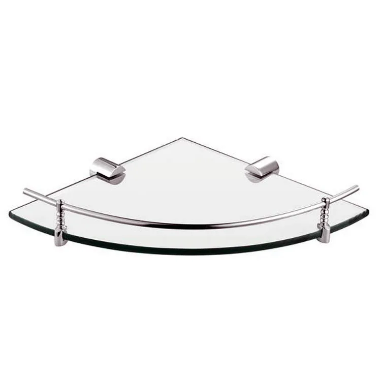 Modern Bathroom Accessories Products Solid Brass Chrome Finished corner Glass shelf GB012G-2