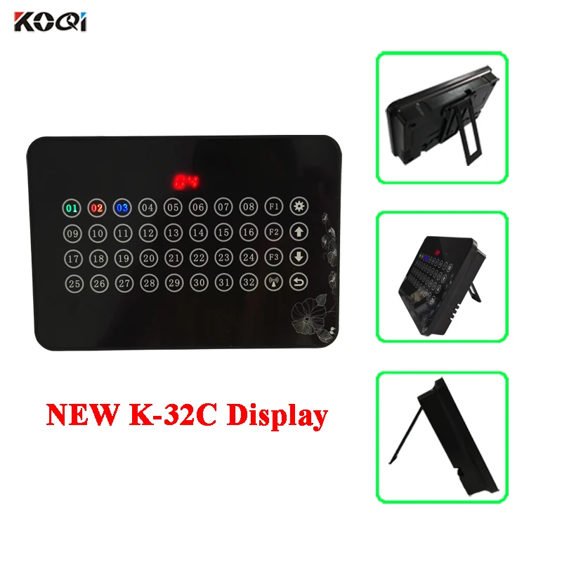 New Model Wireless Display Host Receiver Touch Screen Pager Call Waiter for Restaurant Show 32 Groups Calling Number K-32C