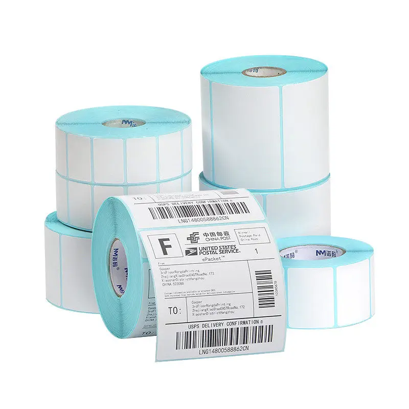 Thermal Label Sticker Paper Width 20mm~100mm Top Coated Thermal Paper Adhesive Stickers