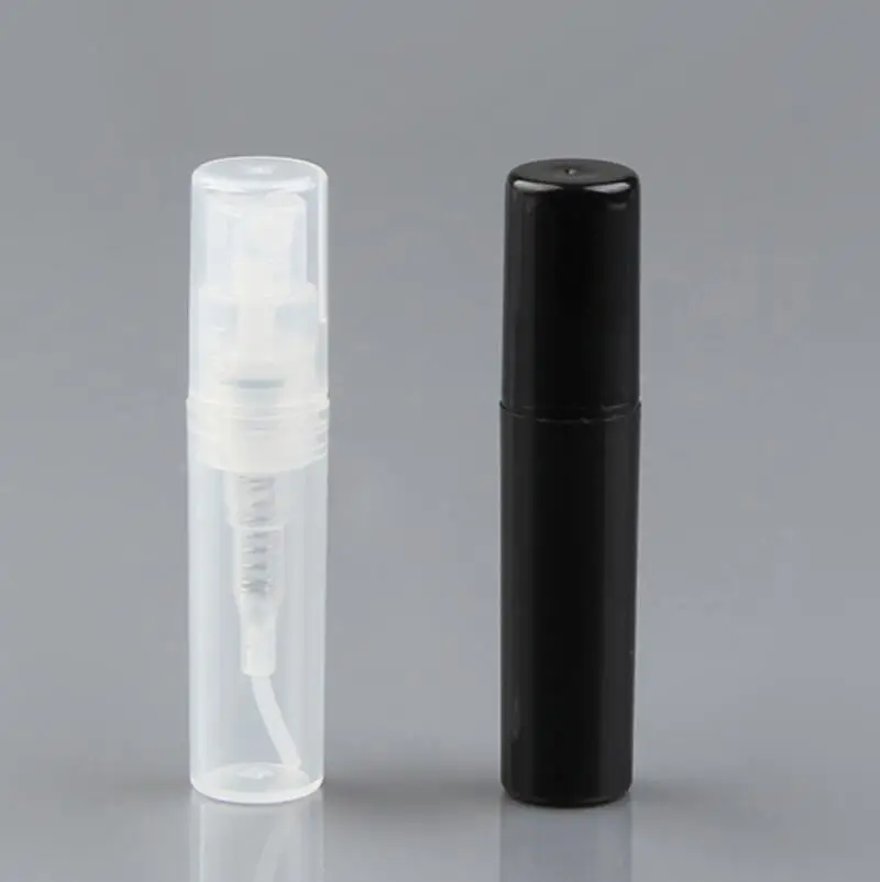 Free Shipping 2 ML Crimp Neck Mini Mist Spray Plastic Perfume Bottle Small Atomizer Fragrance Bottle LX2169