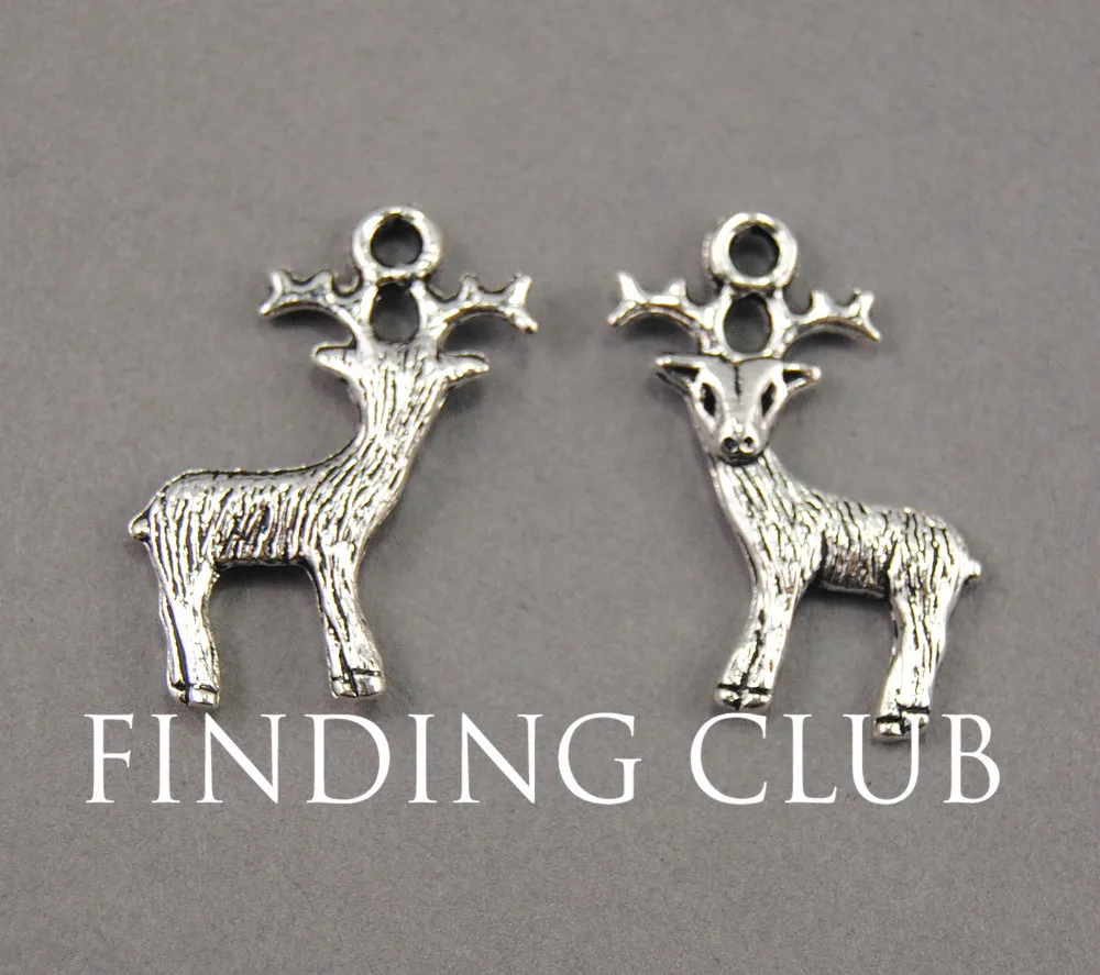 30pcs  Silver Color Reindeer Elk Charm Pendants DIY Metal Bracelet Necklace Jewelry Findings A733