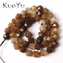 Wholesale Faceted Coffee Brown Agates Beads Natural Stone Loose Beads For Making Jewelry 15