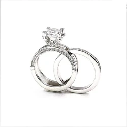 Gorgeous Ring Multilayer Real 925 Sterling Silver with Zircon Brilliant Cut Protective Rhodium plating for women girl wedding