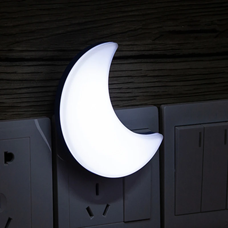 mycyk new moon Baby Nightlight Sensor Night Light Plug In Sensor Light Luminaire Led Lamp Children Bedroom 3 colors atmosphere