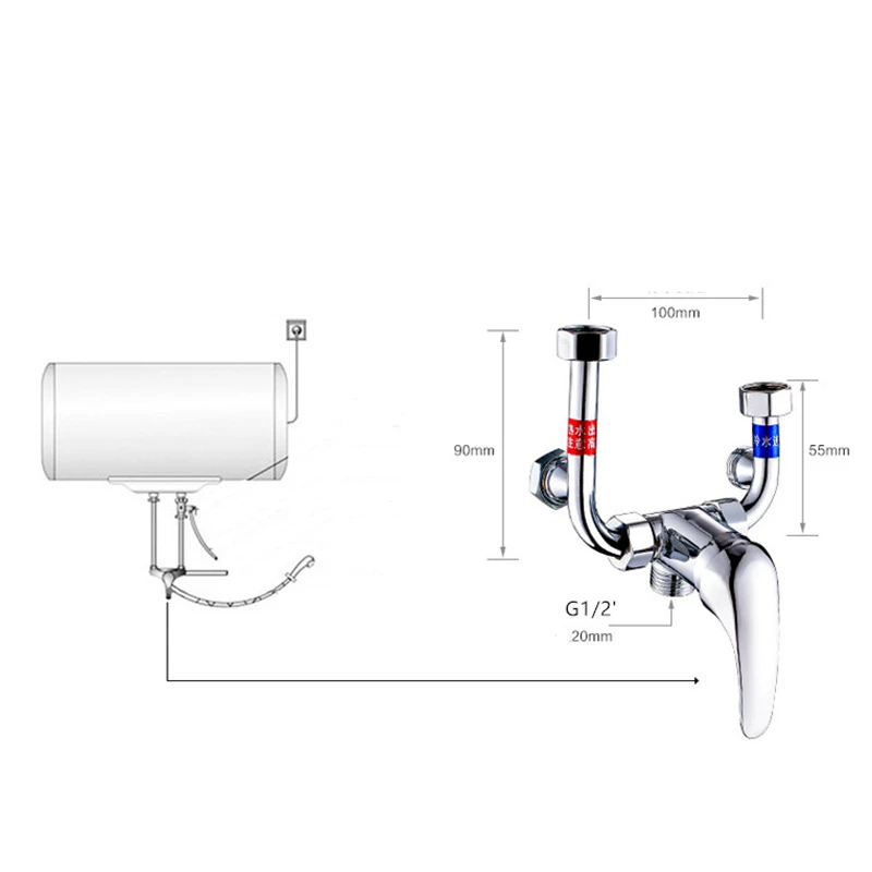 1pc Bathtub Faucet Brass 2-Function Outlet Wall Mounted Bath Shower Faucets Mixer Tap Chrome Finished