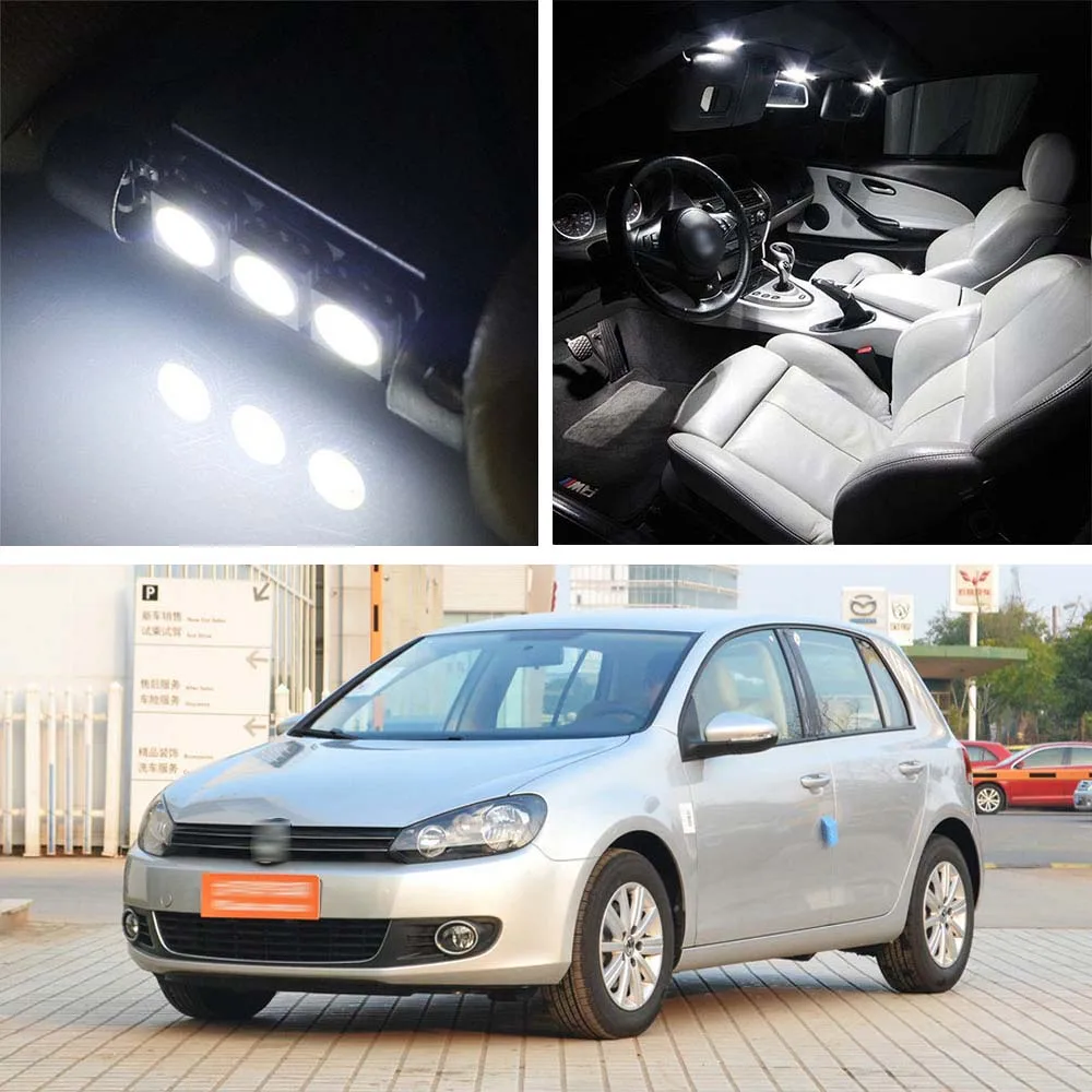 

Canbus LED Lamp Interior Map Dome Trunk Plate Light Bulbs For VolksWagen Golf 6 2008-2013