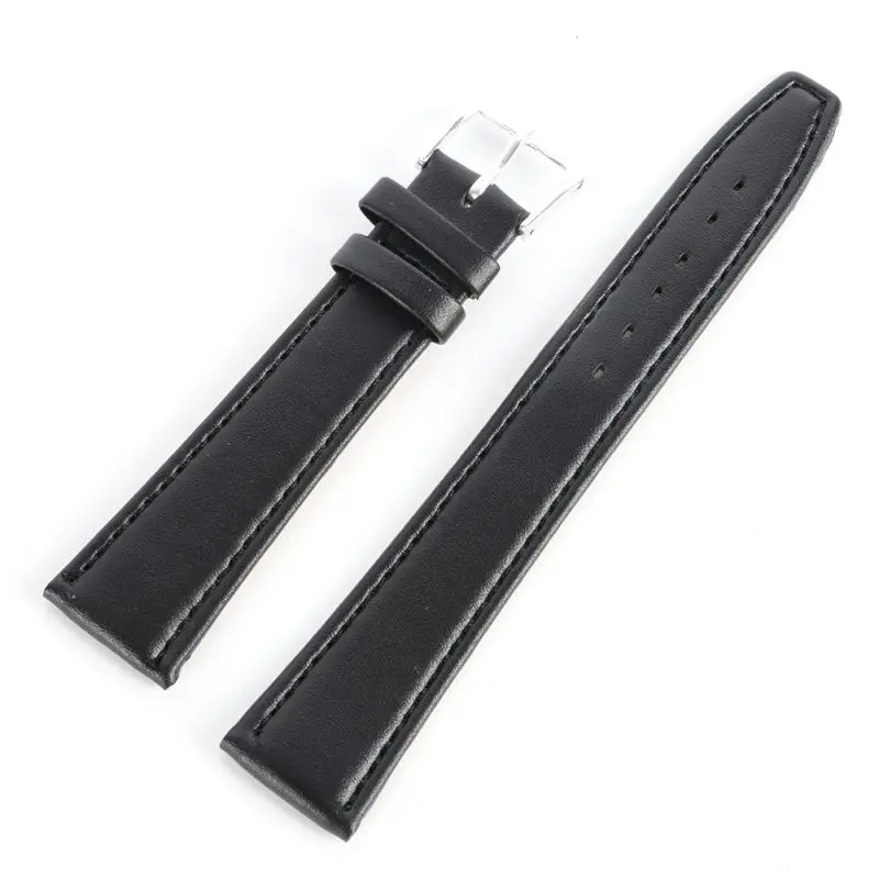 Newest Fashion Men Women Durable Soft Pin Buckle Watch Strap PU Leather Watchband  Black & Coffee 12 -20 Mm