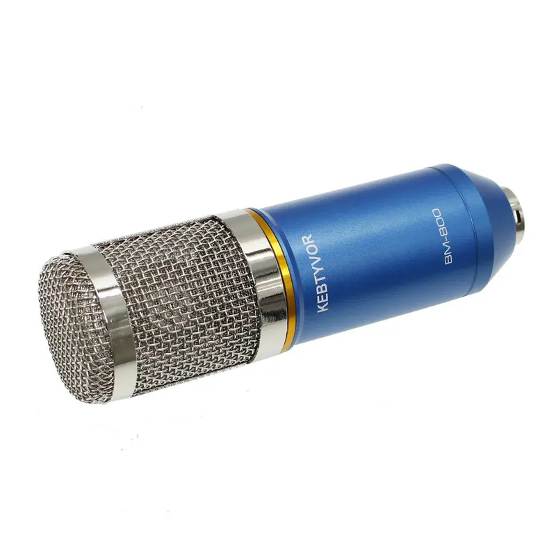 Professional BM800 Condenser Microphone Cardioid Audio Studio Vocal Record Mic with Metal Shock Mount for PC KTV Studio Room