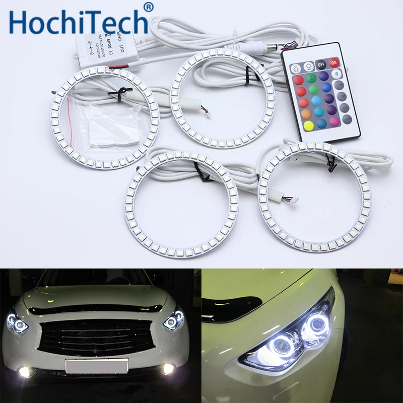 

For Infiniti FX QX70 FX35 FX37 FX50 2009 2010 2011-2013 Multi-color Led Angel Eyes Kit RGB Halo Rings Daytime Running Light DRL