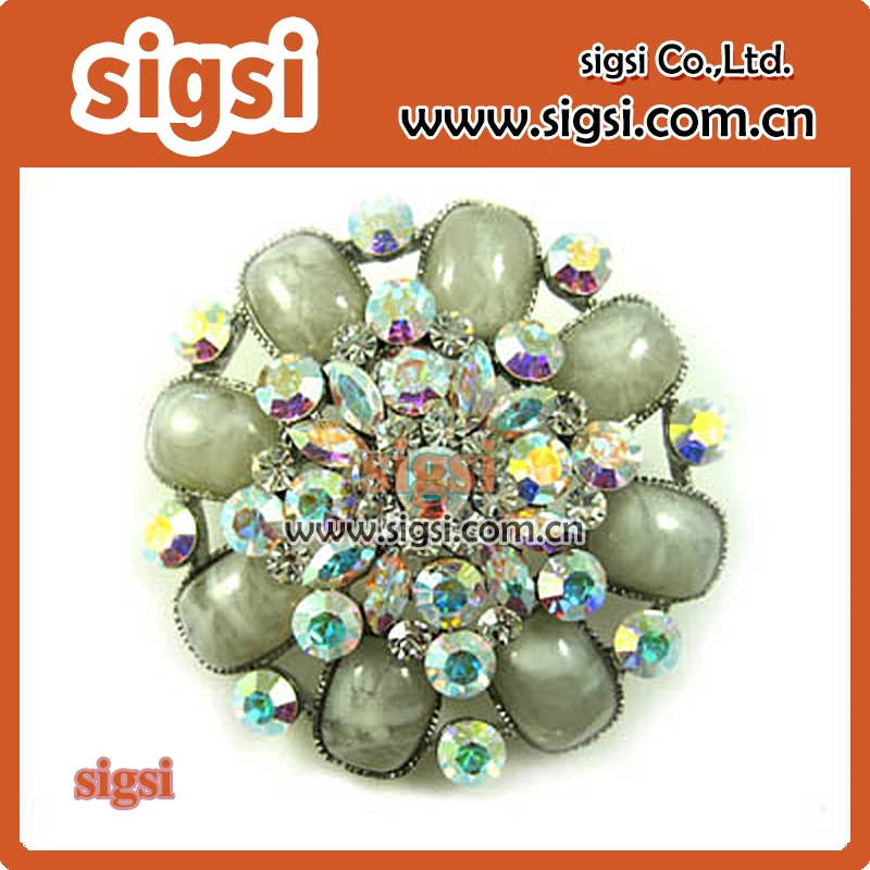 

Flower wholesale crystal rhinestone brooch pin in bulk