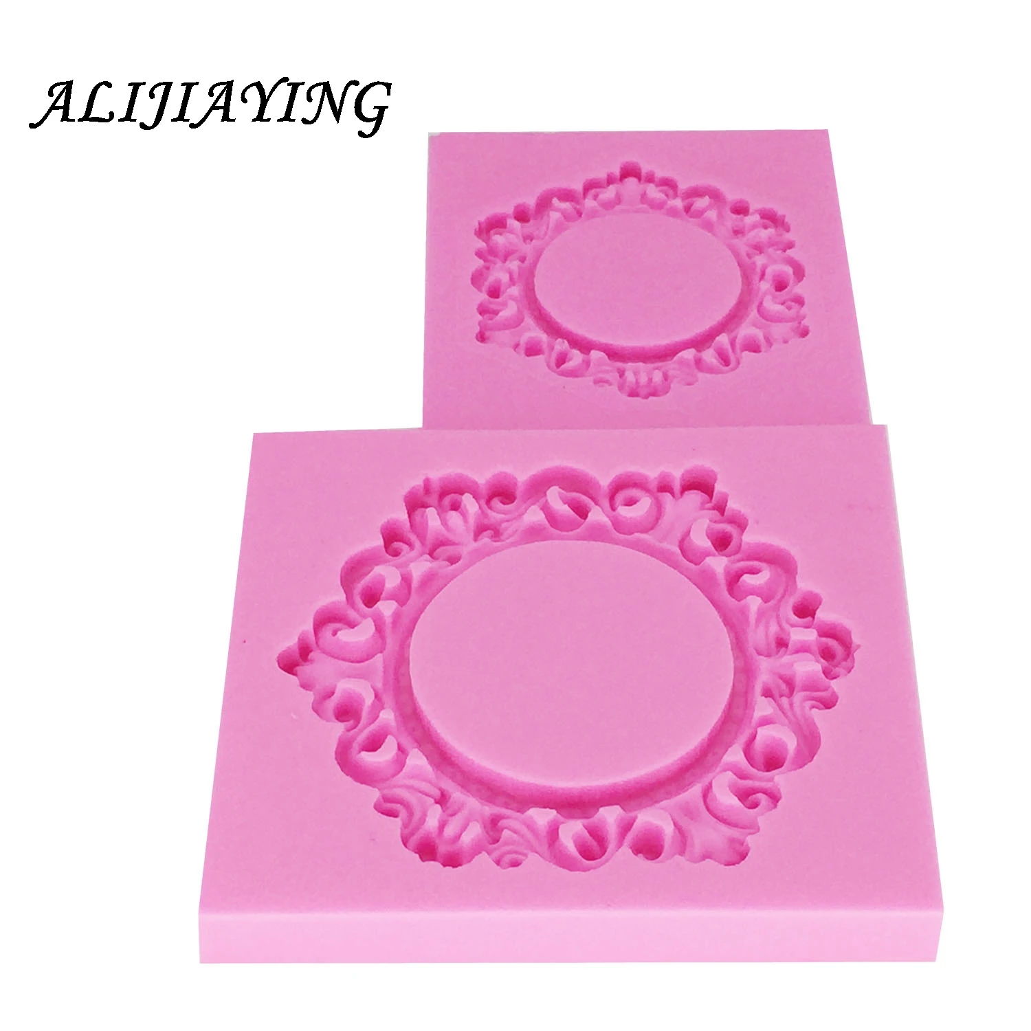 1Pcs Sugarcraft Silicone Mold Flower Frame Mirror Fondant Cake Decorating Tools Silicone  Mold Silicone Cake Border Mold D0988