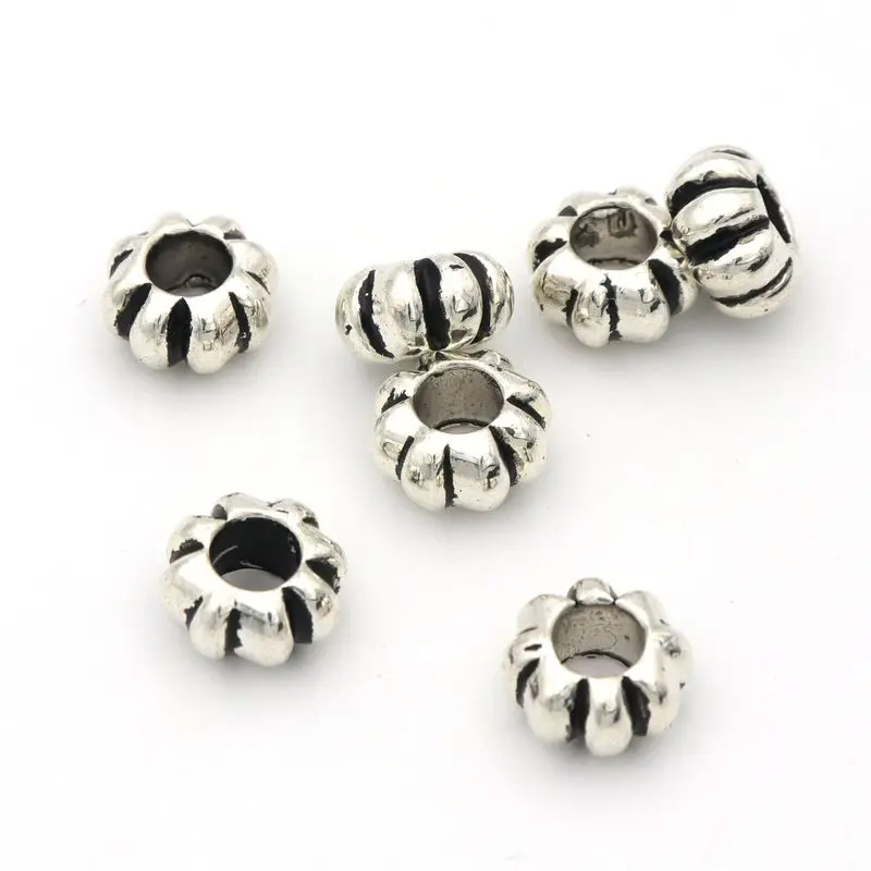 20pc Big Hole European Loose Spacer Metal Beads For Needlework Jewelry Making Diy Necklace Bracelet Accessories Wholesale