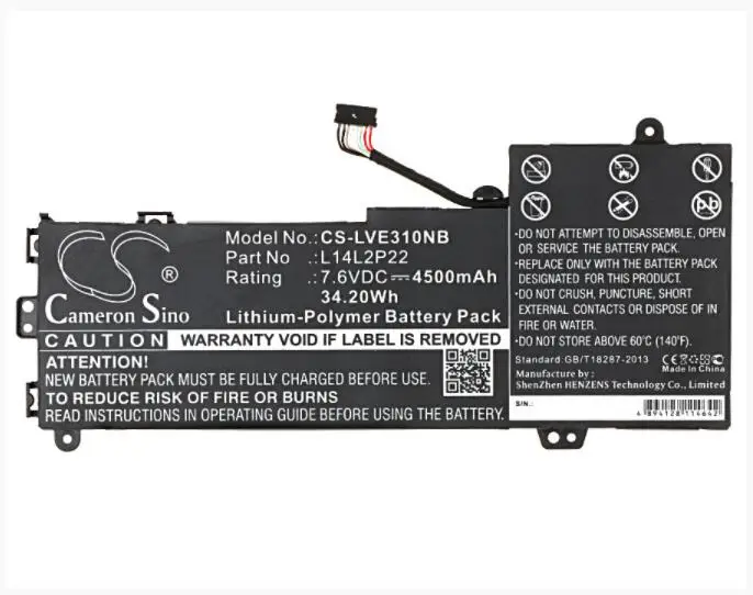 

Cameron Sino 4500mAh battery for LENOVO E31 E31-70 E31-70-80KX0007GE L14L2P22 Notebook, Laptop Battery