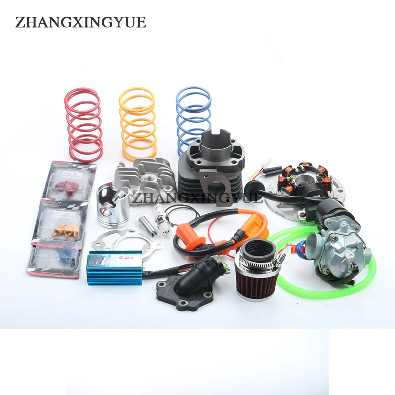 2 Stroke Big Bore Kit with 12mm Wrist Pin and CDI Coil Carburetor for 1E40QMB JOG 50cc 70cc