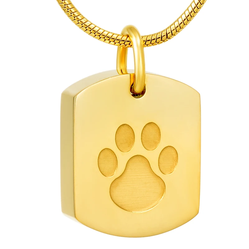 IJD8003 Mini Stainless Steel Cremation Dog Tag Necklace Memorial Pets Ashes Locket Pendant Funeral Chain Jewelry Urn Necklace