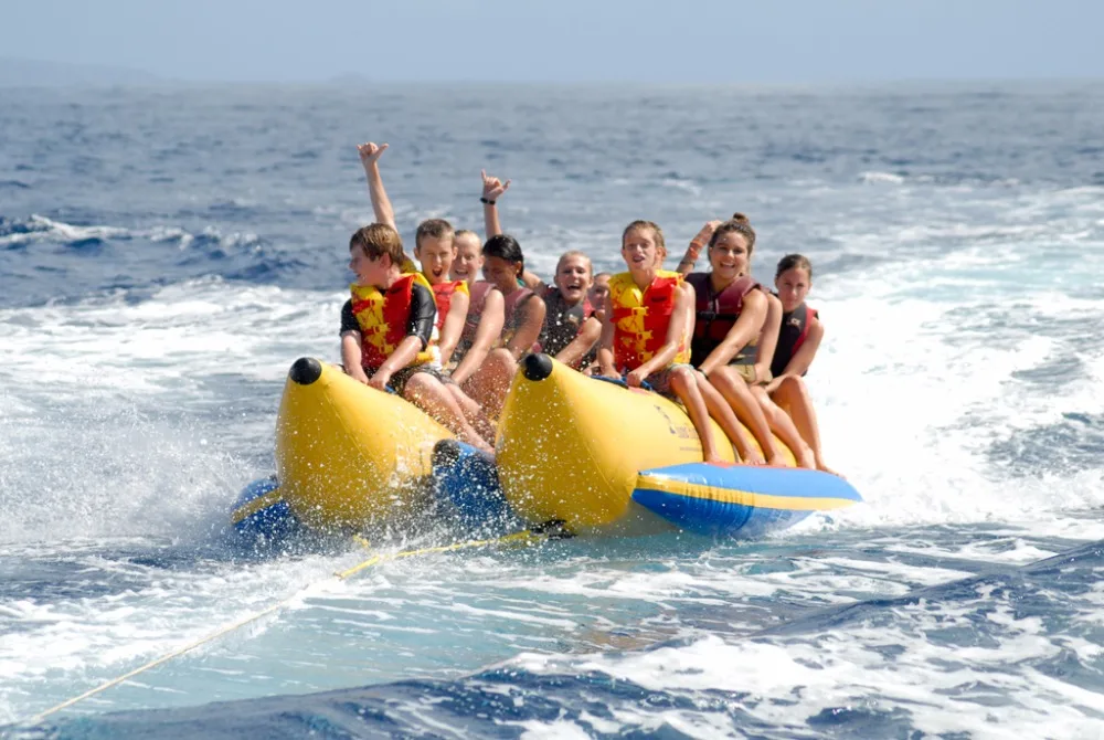 funny and fatastic PVC inflatable banana boat with 0.9mm PVC Tarpaulin