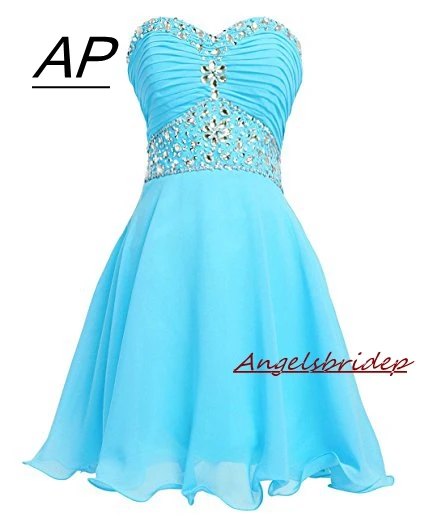 ANGELSBRIDEP Sexy Beach Homecoming Dresses With Sweetheart Junior Prom Dresses Short Charming 8th Grade Formal Dresses Plus Size