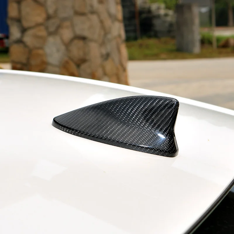 QHCP Carbon Fiber 1Pcs Car Roof Shark Fin Antenna Decoration Stickers For LEXUS IS200T 250 RC200 300 Car-styling Auto Accessory