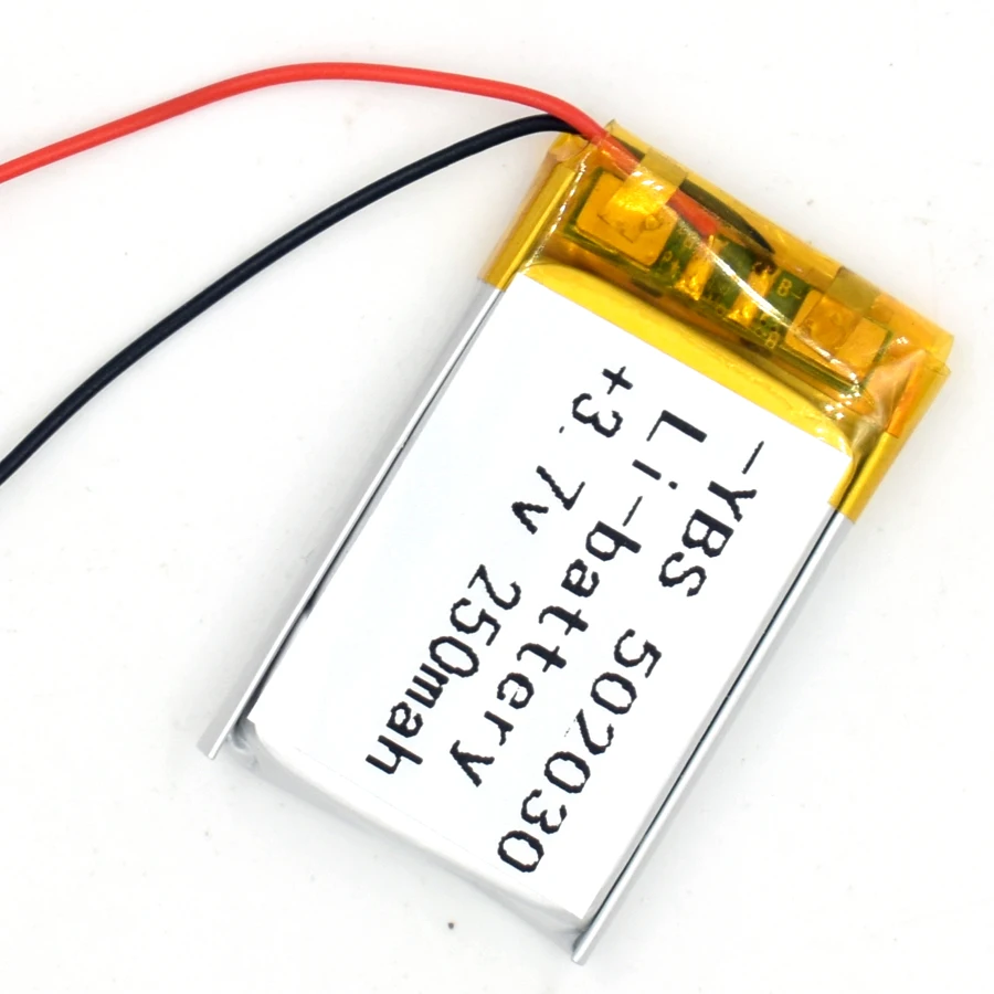 

50PCS 3.7V 250 mAh Li-Polymer Rechargeable Battery 502030 Li Po ion for GPS Bluetooth MP3 MP4 MP5 Watch 052030