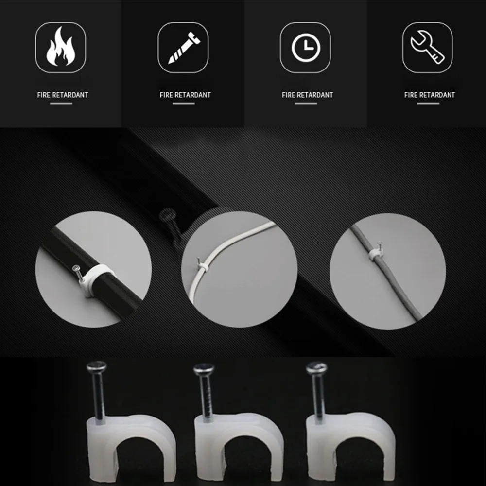 100 stücke 8mm Nagel Draht Kabel Clips Runde U Typ Weiß für PC Power Kabel