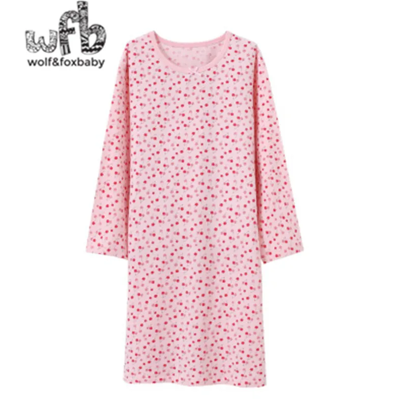 Retail 3-14 jaar lange mouwen katoen kinderen homewear nachthemd meisje baby pyjama herfst herfst Lente print Cherry