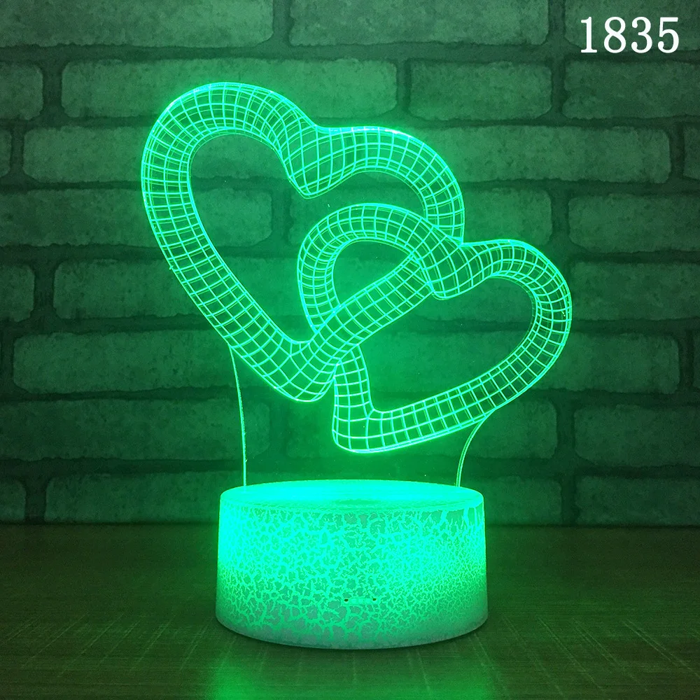 2008 New Creative Love Balloon 3d Light Fixtures Valentine's Day Gift Led Night Light Kids Room Led Kids Lights Lamps