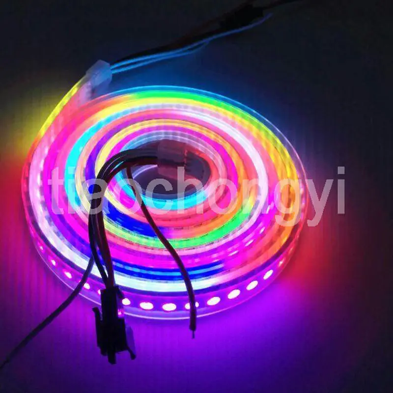 Tira de píxeles IP67 impermeable, 5M, 150LED WS2811 IC 5050RGB, 30LED/M DC12V, PCB blanco