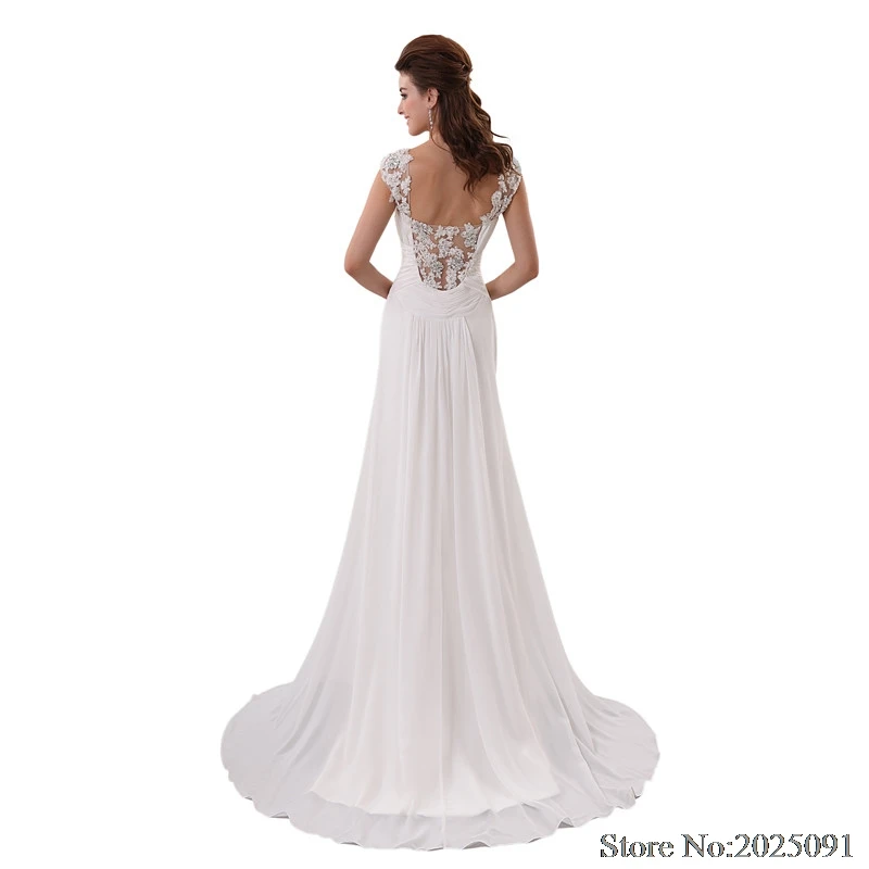 Robe de mariée blanche longue en mousseline de soie, épaules dénudées, dos nu, tenue de bal, grande taille, nouvelle collection 2019, 2019